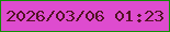 文字の大きさ：1、枠の色：118e03、背景の色：de4ccf、文字の色：521324 無料ブログパーツのブログ時計