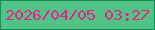 文字の大きさ：3、枠の色：118e56、背景の色：52c387、文字の色：e62188 無料ブログパーツのブログ時計