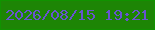 文字の大きさ：1、枠の色：119200、背景の色：1d8505、文字の色：6854d0 無料ブログパーツのブログ時計