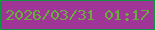 文字の大きさ：5、枠の色：119544、背景の色：9e3597、文字の色：69ad3c 無料ブログパーツのブログ時計