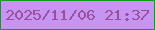 文字の大きさ：5、枠の色：11991c、背景の色：c595f1、文字の色：9c4d9b 無料ブログパーツのブログ時計