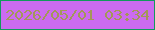 文字の大きさ：5、枠の色：119a5d、背景の色：cb6bf0、文字の色：a39759 無料ブログパーツのブログ時計