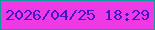 文字の大きさ：5、枠の色：119a9c、背景の色：ef39e4、文字の色：4319c4 無料ブログパーツのブログ時計