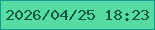 文字の大きさ：2、枠の色：119c8e、背景の色：56dca2、文字の色：135942 無料ブログパーツのブログ時計