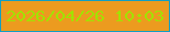 文字の大きさ：2、枠の色：119fc4、背景の色：ec9b1f、文字の色：a2e202 無料ブログパーツのブログ時計