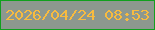 文字の大きさ：5、枠の色：11a01e、背景の色：8d988f、文字の色：f8bb3f 無料ブログパーツのブログ時計