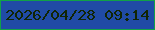 文字の大きさ：4、枠の色：11a148、背景の色：204ba6、文字の色：112505 無料ブログパーツのブログ時計