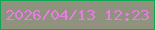 文字の大きさ：2、枠の色：11a455、背景の色：8f927d、文字の色：e87ce5 無料ブログパーツのブログ時計