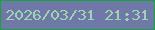 文字の大きさ：1、枠の色：11a638、背景の色：7078a7、文字の色：9ed5b1 無料ブログパーツのブログ時計