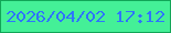 文字の大きさ：5、枠の色：11a657、背景の色：44f097、文字の色：2e74ff 無料ブログパーツのブログ時計