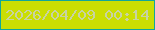 文字の大きさ：4、枠の色：11a69b、背景の色：cade03、文字の色：c8d3a4 無料ブログパーツのブログ時計