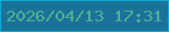 文字の大きさ：1、枠の色：11a7d9、背景の色：197399、文字の色：51af96 無料ブログパーツのブログ時計