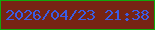 文字の大きさ：3、枠の色：11a80c、背景の色：762414、文字の色：3a5ce5 無料ブログパーツのブログ時計