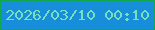 文字の大きさ：5、枠の色：11a84d、背景の色：168eda、文字の色：78dfbe 無料ブログパーツのブログ時計