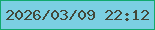 文字の大きさ：3、枠の色：11a96d、背景の色：7bcfe2、文字の色：43483a 無料ブログパーツのブログ時計