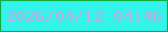 文字の大きさ：4、枠の色：11ab42、背景の色：31f4eb、文字の色：cfa5e1 無料ブログパーツのブログ時計