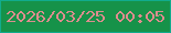 文字の大きさ：1、枠の色：11ab8d、背景の色：169249、文字の色：dd8d8e 無料ブログパーツのブログ時計