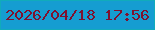 文字の大きさ：5、枠の色：11abbb、背景の色：159dd1、文字の色：7f112f 無料ブログパーツのブログ時計