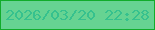 文字の大きさ：4、枠の色：11ac2b、背景の色：66d392、文字の色：36c18e 無料ブログパーツのブログ時計