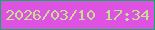 文字の大きさ：5、枠の色：11ac5f、背景の色：de52e2、文字の色：c2e08d 無料ブログパーツのブログ時計