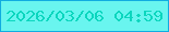 文字の大きさ：3、枠の色：11ace0、背景の色：69f5ef、文字の色：0bd6be 無料ブログパーツのブログ時計