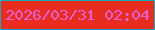 文字の大きさ：1、枠の色：11adbc、背景の色：ea2c1e、文字の色：df60d9 無料ブログパーツのブログ時計