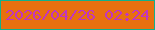 文字の大きさ：5、枠の色：11b08b、背景の色：e8700f、文字の色：c135c0 無料ブログパーツのブログ時計