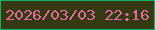 文字の大きさ：4、枠の色：11b16c、背景の色：353a12、文字の色：df6b9f 無料ブログパーツのブログ時計