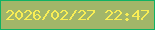 文字の大きさ：5、枠の色：11b264、背景の色：a2b669、文字の色：f9ee55 無料ブログパーツのブログ時計
