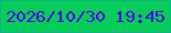 文字の大きさ：2、枠の色：11b286、背景の色：07cd59、文字の色：4905e8 無料ブログパーツのブログ時計