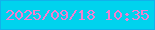 文字の大きさ：2、枠の色：11b2eb、背景の色：00d3ee、文字の色：f37fcf 無料ブログパーツのブログ時計