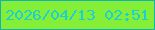 文字の大きさ：1、枠の色：11b3b3、背景の色：85ef38、文字の色：1bd0d3 無料ブログパーツのブログ時計