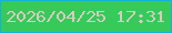 文字の大きさ：3、枠の色：11b3d9、背景の色：37ca5b、文字の色：d6ccbe 無料ブログパーツのブログ時計