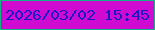 文字の大きさ：2、枠の色：11b484、背景の色：d00bd1、文字の色：1b17c8 無料ブログパーツのブログ時計
