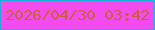 文字の大きさ：4、枠の色：11b4d6、背景の色：f34bef、文字の色：c85f42 無料ブログパーツのブログ時計