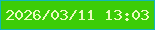 文字の大きさ：3、枠の色：11b7b5、背景の色：3ccd07、文字の色：eafbbe 無料ブログパーツのブログ時計