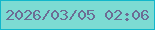 文字の大きさ：4、枠の色：11b7cb、背景の色：7cdbd3、文字の色：6c6d94 無料ブログパーツのブログ時計