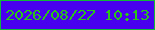 文字の大きさ：4、枠の色：11b93b、背景の色：4800ef、文字の色：2ac516 無料ブログパーツのブログ時計