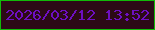 文字の大きさ：2、枠の色：11ba08、背景の色：2c0a16、文字の色：6e0fc2 無料ブログパーツのブログ時計