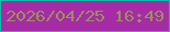 文字の大きさ：3、枠の色：11baaa、背景の色：a62ba6、文字の色：9a905a 無料ブログパーツのブログ時計