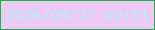 文字の大きさ：3、枠の色：11bb3b、背景の色：f1c9f7、文字の色：aef3ee 無料ブログパーツのブログ時計