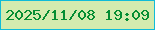 文字の大きさ：3、枠の色：11bbd8、背景の色：d4ebaf、文字の色：058d33 無料ブログパーツのブログ時計