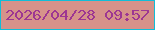 文字の大きさ：5、枠の色：11bdd7、背景の色：d6928a、文字の色：9d3692 無料ブログパーツのブログ時計