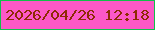 文字の大きさ：5、枠の色：11bf4b、背景の色：fc58c7、文字の色：8e2b04 無料ブログパーツのブログ時計