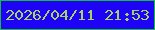 文字の大きさ：1、枠の色：11c033、背景の色：1f03f7、文字の色：a4d468 無料ブログパーツのブログ時計