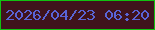 文字の大きさ：3、枠の色：11c111、背景の色：3f131c、文字の色：5964d5 無料ブログパーツのブログ時計