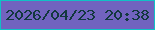 文字の大きさ：3、枠の色：11c1c5、背景の色：7163bf、文字の色：12383e 無料ブログパーツのブログ時計