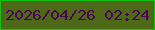 文字の大きさ：5、枠の色：11c212、背景の色：4d6817、文字の色：4b0355 無料ブログパーツのブログ時計