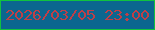 文字の大きさ：2、枠の色：11c23f、背景の色：0b668f、文字の色：be3f47 無料ブログパーツのブログ時計