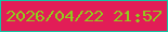 文字の大きさ：5、枠の色：11c6a5、背景の色：e21d57、文字の色：92ca1d 無料ブログパーツのブログ時計